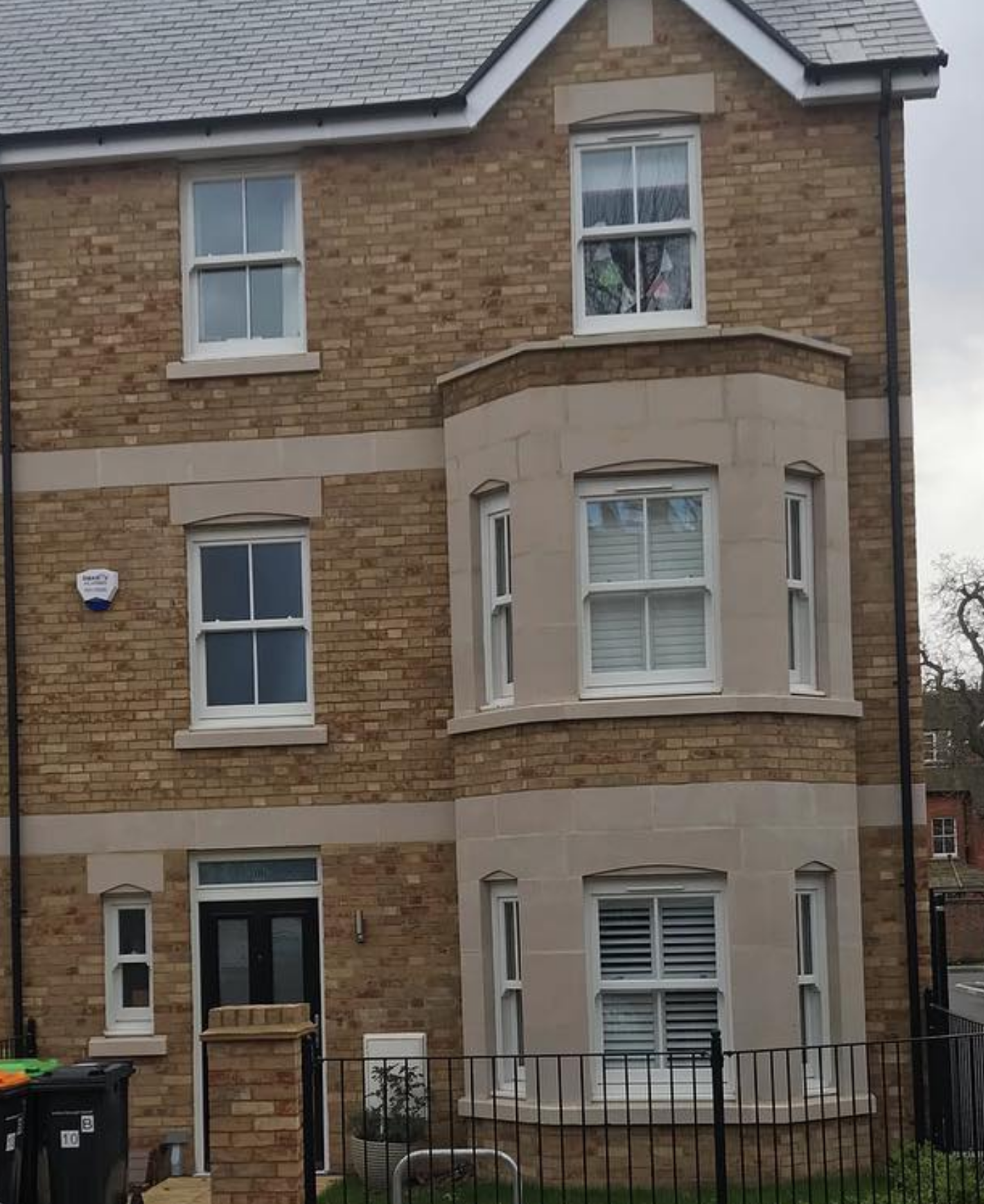Alarm box on three-story house