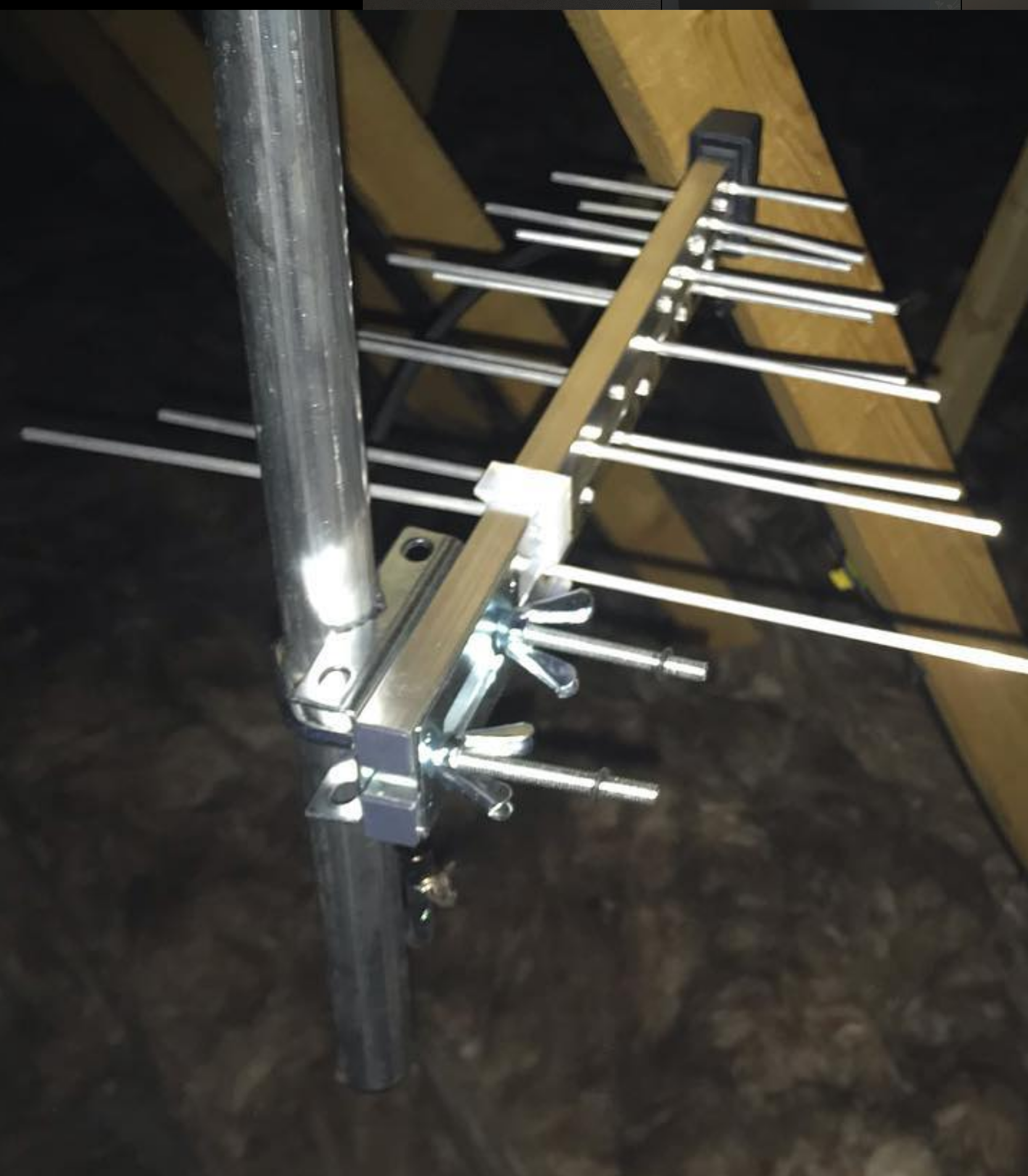 TV aerial installed in loft space